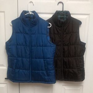 Puffer Reversible Blue & Brown/Print Vests